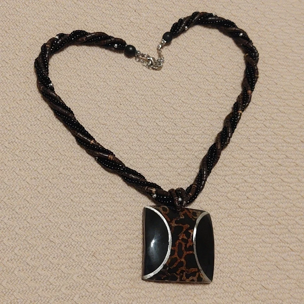 Animal Print Beaded Necklace